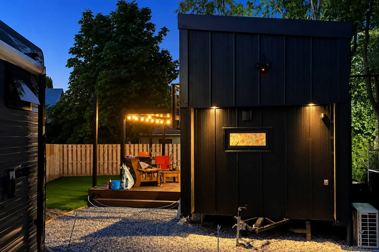 Outdoor deck and pergola area